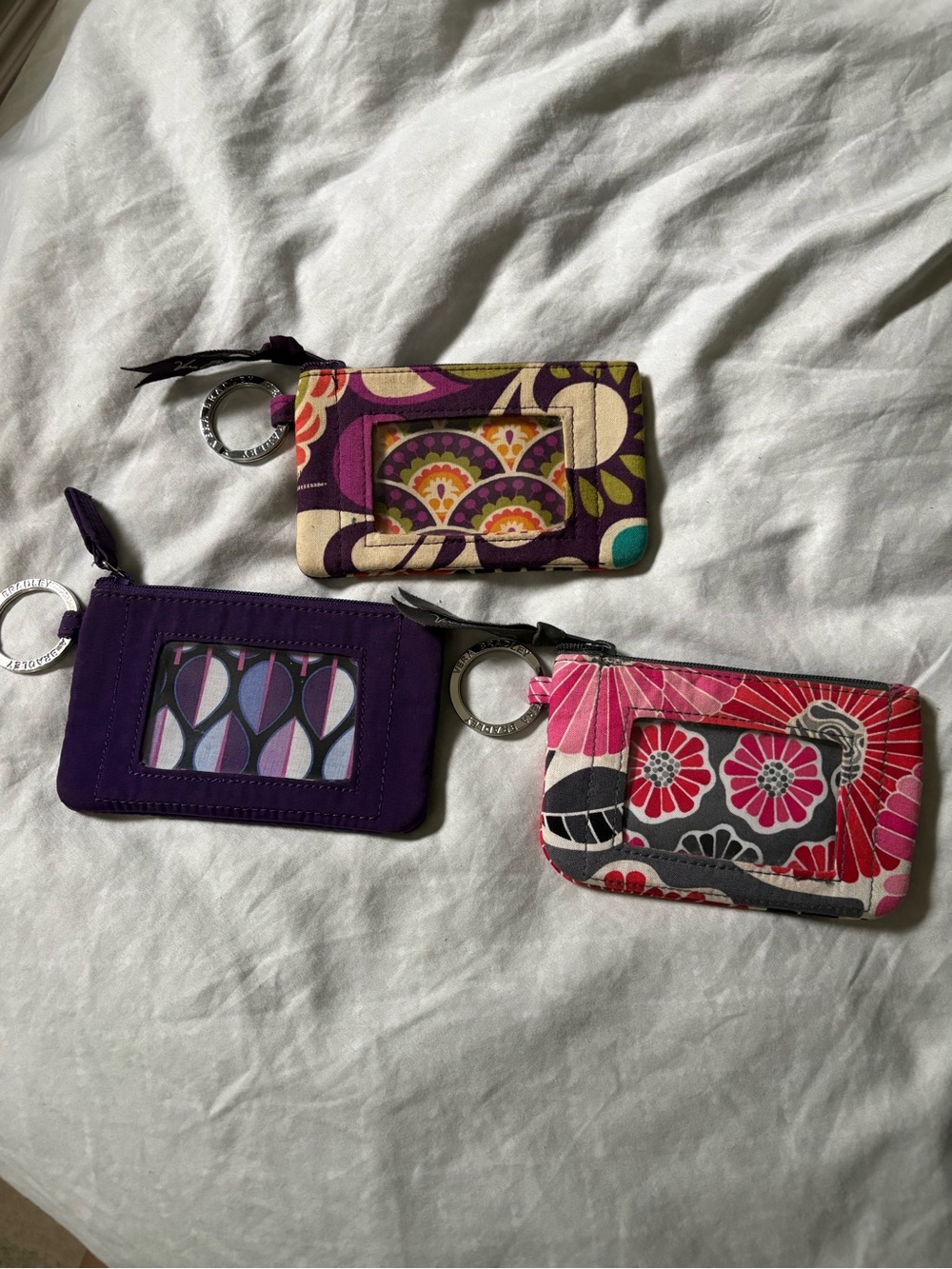 Vera Bradley zip ID case trio